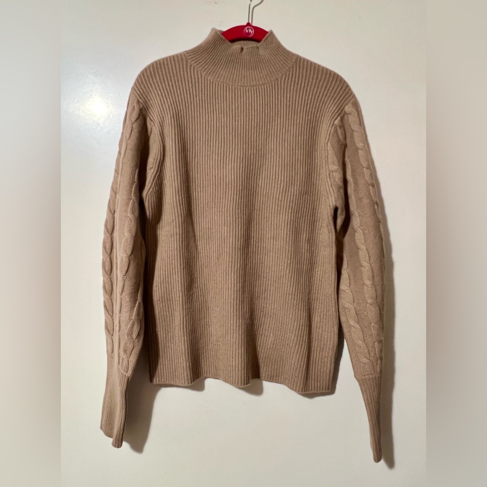 NWT Magaschoni Cashmere Wool Ribbed Funnel Neck Sweater - Picture 2 of 7